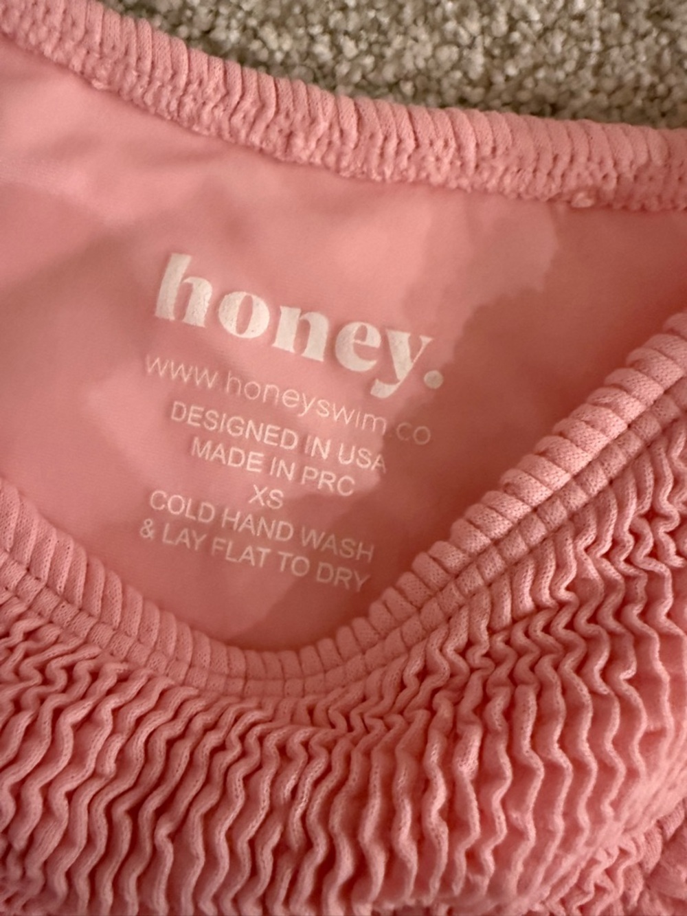 Honey Swim Baby Pink Luxe Textured Bikini Set - Picture 2 of 3